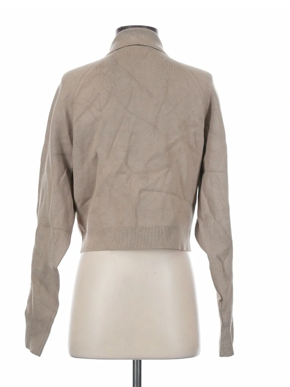 COS Taupe Zip-Front Sweater